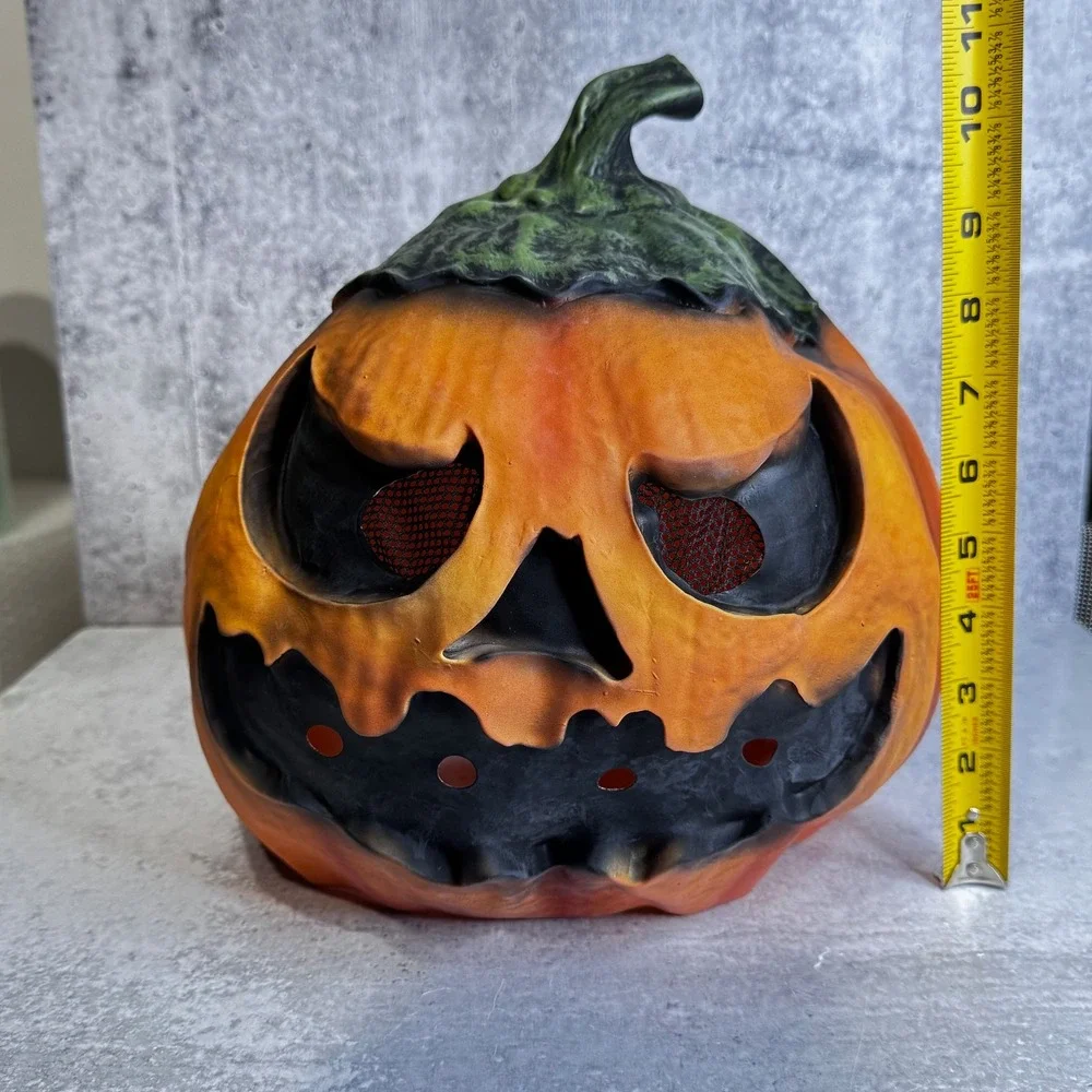 Evil Jack O Lantern Halloween Mask Latex Scary Pumpkin Head Horror Costume